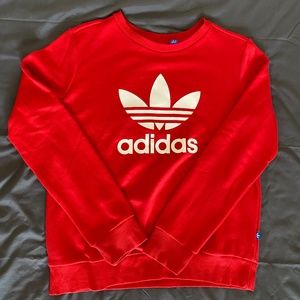 Adidas Red Crewneck Sweatshirt